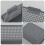 Afromy Set of 3 Plastic Storage Baskets, Rectangular Weave Storage Basket Bin, Grey 3