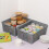 Afromy Set of 3 Plastic Storage Baskets, Rectangular Weave Storage Basket Bin, Grey 5