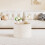 PINPLUS Round Ottoman Storage, Convertible Table, Cream White, 56x56x40 cm 2