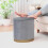 Bonlife Large Round Storage Ottoman, Foldable Footstool with Lid 5