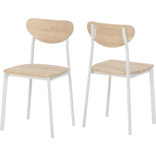 Seconique Seconique Riley Large Dining Set with 4 Dining Chairs,White/Light Oak 2