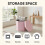 PINPLUS Hexagonal Storage Ottoman, Velvet Foldable Footstool, Pink 4