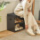 YMYNY Small Shoe Storage Bench with Cushion, Black, HBD028B 4