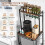 Housolution 2-Tier Mini Fridge Stand with Storage, Black+Brown 4