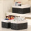 Vagusicc Wicker Storage Basket, Set of 3 Rectangular Storage Gift Hamper Basket with Removable Fabric Lining 2