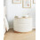 Bonlife Round Chenille Storage Ottoman Coffee Table, Folding Footstool with Table Top 3