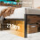 ODK 4ft6 Double Bed Frame with Storage Wooden Headboard 5