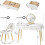 WOLTU Dressing Table with LED Mirror, Adjustable Brightness, White 3