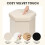 PINPLUS Hexagonal Storage Ottoman, Velvet Foldable Footstool, Cream White 5
