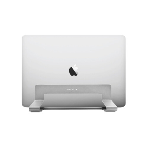 Macally Universal Vertical Laptop Stand 13"-17" - Aluminium Silver 1