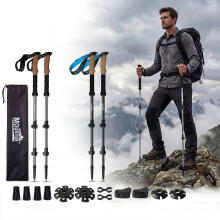 (Grey) Mountview Trekking Poles Lightweight Walking Poles Hiking Sticks with Cork Grips