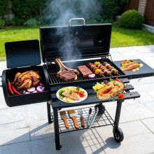 CLASSIC CHARCOAL BBQ GRILL SMOKER OUTDOOR BLACK PATIO BARBEQUE FOLDABLE PORTABLE