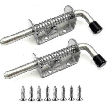 Heavy Duty Stainless Steel Spring Latch 2-Pack for Gate, Shed, Coop - 128mm Outdoor Lock