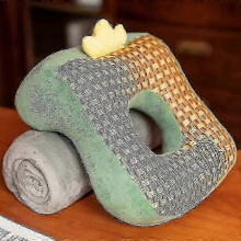 2025 2pcs Summer Ice Rattan Mat Nap Pillow, Lie On The Pillow Primary School Lie On The Desk Nap Pillow