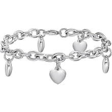 Silver Heart Bracelet Women's Friendship Bracelet with Heart Pendants for Birthday Valentine's Day