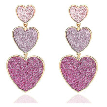25-26 Summer Beach Y2K Heart earrings for women to hang acrylic valentine earrings Boho Red Pink Drop Earrings Jewelry Style 1