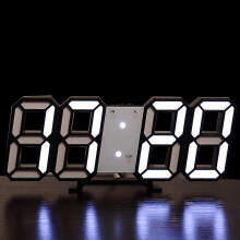3D LED Digital Alarm Clock Table Wall Modern Alarm Clock Multifunctional Number Time Clock, Brightness Adjustable Snooze Function Tempe