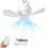USB Ceiling Fan with Remote - Hanging, Rechargeable, for Dorm, 11x11x8.5cm 1