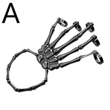 Bracelet squelette gothique en métal, bagues décoratives pour festivals