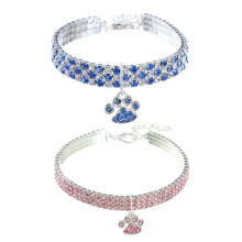 Collier pour animaux de compagnie avec strass, pendentif en cristal ajustable, collier pour chat et chien de petite taille.