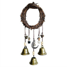 Décoration suspendue cloche de sorcière, carillon magique, clochettes bohèmes pour couronne, accessoires de sorcellerie pour la pr