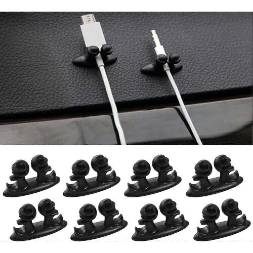 Auto-Kabelhalter-Set mit Kabelbindern, selbstklebend, für Ladekabel, USB-Kabel, 8-teilig