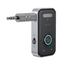 Bluetooth 5.3 sender/modtager trådløs lyd 3,5 mm jack Aux-adapter med mikrofon