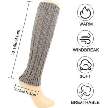 Kniehoge beenwarmers (2 paar) Gebreide warme beenwarmers voor dames