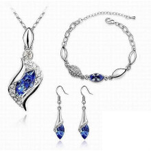 Hanger, ketting, armband en oorbellen van prachtige legering, veelkleurige waterdruppelvormige ketting en oorbellen, dri