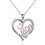 Ασημένιο κολιέ με αλυσίδα και καρδιά Love Heart Mom, κυβικά ζιργκόν, για τη 1