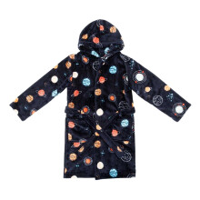 (13 Years, Black/Multicoloured) Star Boys Space Fleece Hooded Robe