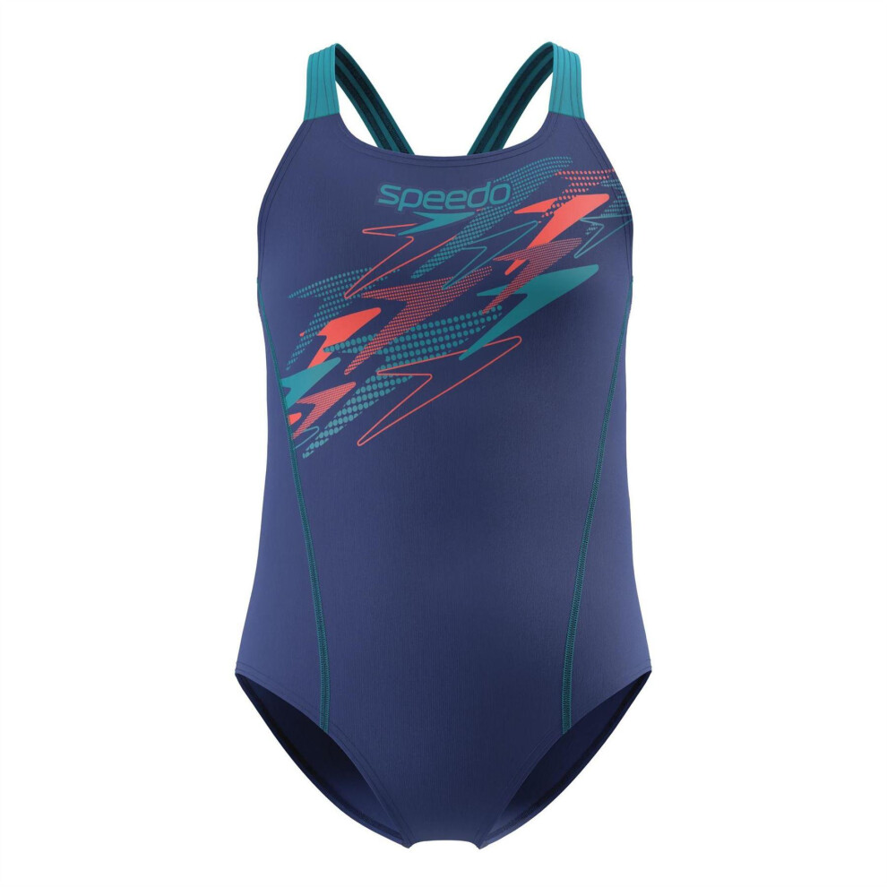 Speedo (13 Years, Navy) Girls Medley Logo One Piece Swimsuit