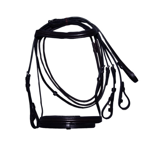 (Cob, Black) Hy Padded Flash Bridle with Rubber Grip Reins