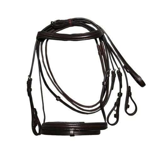 (Cob, Brown) Hy Padded Flash Bridle with Rubber Grip Reins