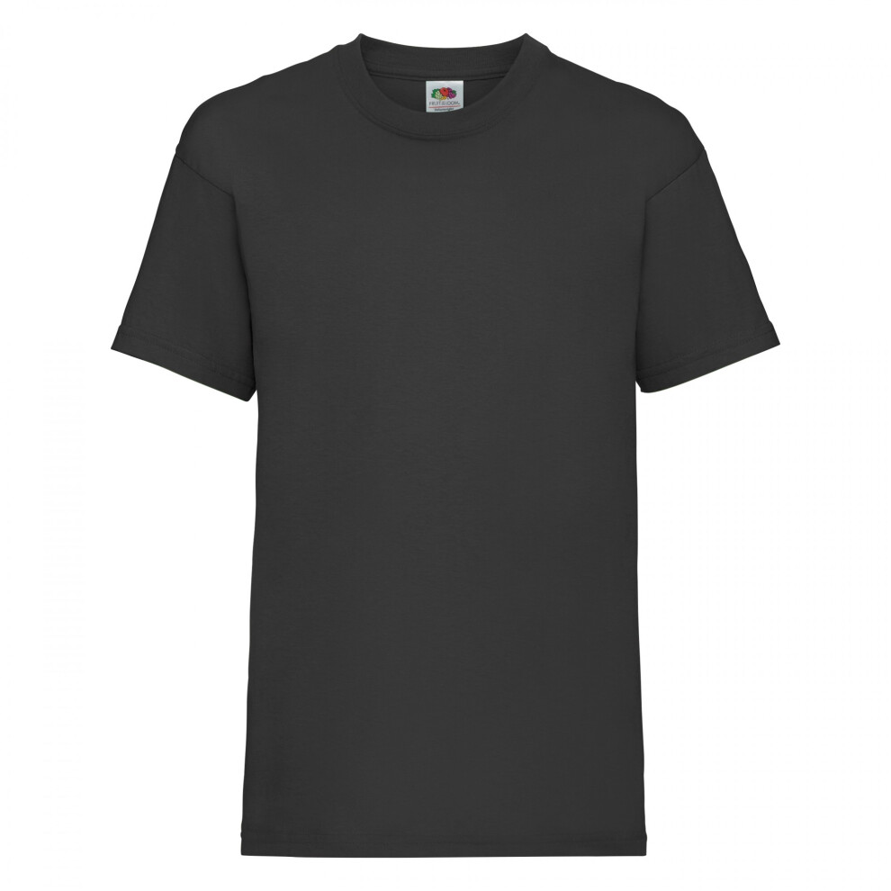 Fruit Of The Loom (3-4, Black) Childrens/Kids Valueweight T-Shirt