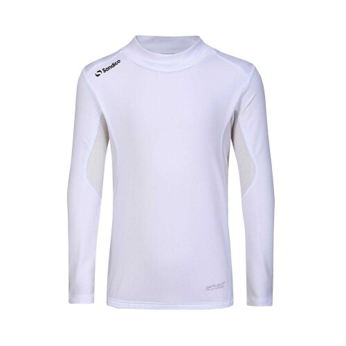 (13 Years, White) Sondico Childrens/Kids Mock Neck Base Layer Top