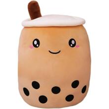 Cojín de peluche con diseño de té de burbujas y perlas de tapioca, 35 cm (25-26 pulgadas)
