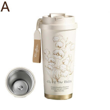 Ceramic Lining Coffee Mug Vacuum Insulated Coffee Cup Eco-friendly 500ml