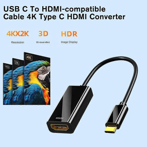 Type-C til HDMI 4K-adapter – HD, ingen driver nødvendig, kompakt 1