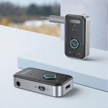 Bluetooth 5.3 Sender/Empfänger, drahtloser Audio-Adapter mit 3,5-mm-Klinkenanschluss und Mikrofon