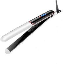 Piastra per capelli professionale 2 in 1 PTC da 35 W con riscaldamento a 4 velocità e display LED, colore bianco, ideale per stude