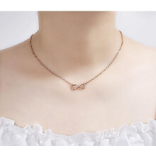Collana da donna con ciondolo in zirconi cubici, catena regolabile, simbolo dell'infinito e numero 8.