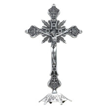 25-26 Scultura Crocifisso di Gesù Statuetta Crocifisso con supporto per preghiere Tavolo di casa