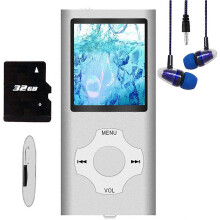 Lettore MP3 con slot per scheda SD da 8 GB + 16 GB, supporta fino a 128 GB tramite slot per scheda SD e offre un suono Hi-Fi, prog