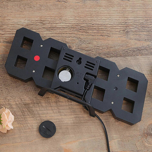 3D-LED-Digitalwecker, moderner Tisch- oder Wandwecker mit multifunktionaler Uhrzeitanzeige, einstellbarer Helligkeit, Schlummerfun 2