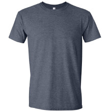 (4XL, Heather Navy) Gildan Mens Short Sleeve Soft-Style T-Shirt