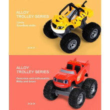 25-26 Blaze and the Monster Machines Racers 4-pack, een set van gegoten metalen duwvoertuigen voor kleuters vanaf 3 jaar