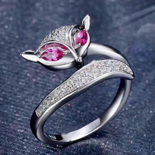 Adjustable fox tail stylish ring anniversary jewelry gift 2