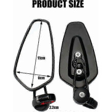 25-26 Motorfiets stuurspiegels Motorspiegels compatibel met XJ6 MT01 MT03 MT07 MT09 (Zwart) f26