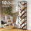 Homcom HOMCOM 10 Tier Tree Bookshelf Industrial Tall Bookcase Rustic Brown Black 4